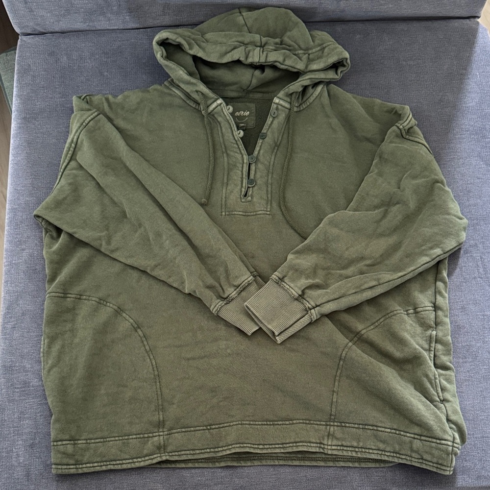 Aerie Forest Green Pullover Hoodie